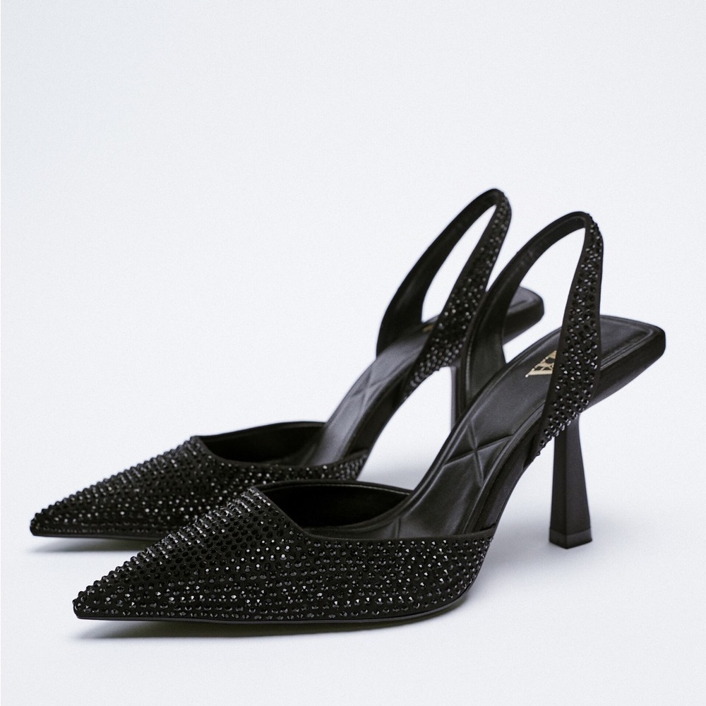 Zara shimmery slingback pump size 40
